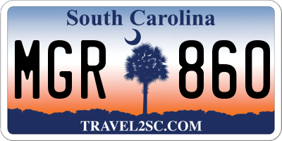 SC license plate MGR860