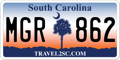 SC license plate MGR862