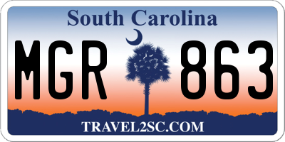 SC license plate MGR863