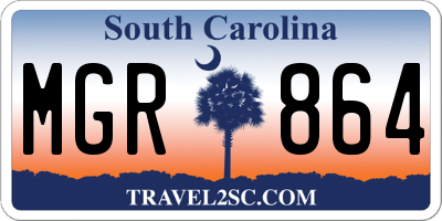 SC license plate MGR864