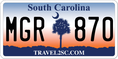 SC license plate MGR870