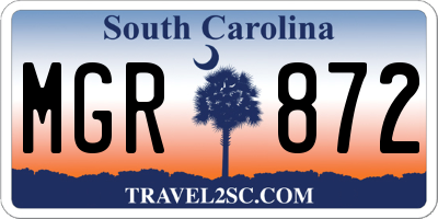 SC license plate MGR872