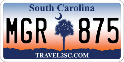 SC license plate MGR875