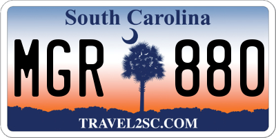 SC license plate MGR880