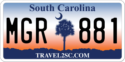 SC license plate MGR881