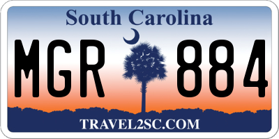 SC license plate MGR884