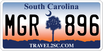 SC license plate MGR896