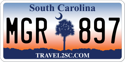 SC license plate MGR897