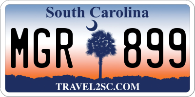 SC license plate MGR899