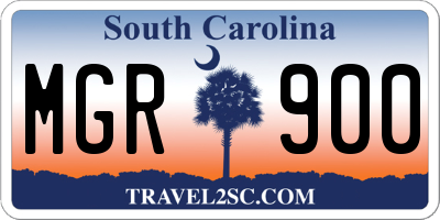 SC license plate MGR900