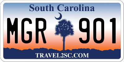 SC license plate MGR901
