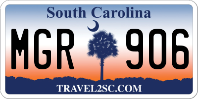 SC license plate MGR906