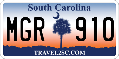 SC license plate MGR910