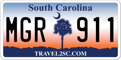 SC license plate MGR911