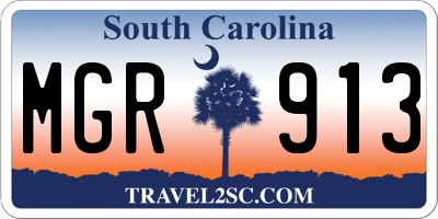 SC license plate MGR913