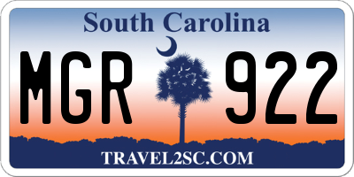 SC license plate MGR922