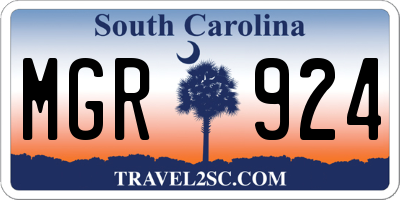 SC license plate MGR924
