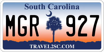SC license plate MGR927