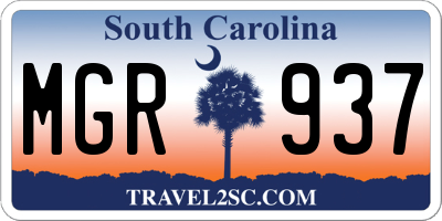 SC license plate MGR937