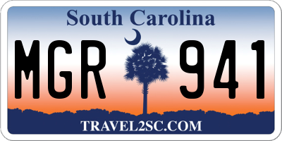 SC license plate MGR941