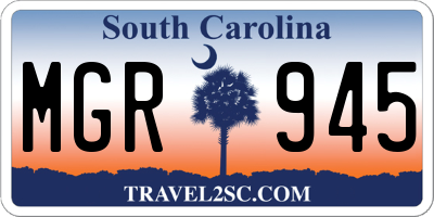 SC license plate MGR945