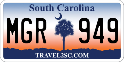 SC license plate MGR949