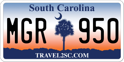 SC license plate MGR950