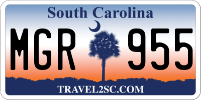 SC license plate MGR955