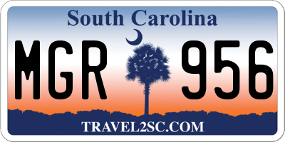 SC license plate MGR956