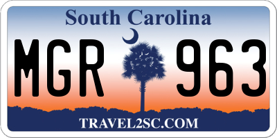 SC license plate MGR963