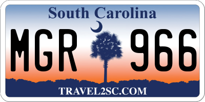 SC license plate MGR966