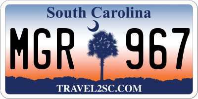 SC license plate MGR967