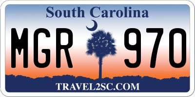 SC license plate MGR970