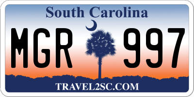 SC license plate MGR997
