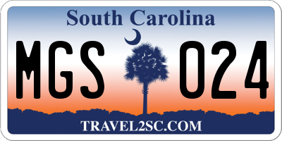 SC license plate MGS024