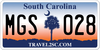 SC license plate MGS028