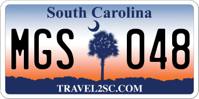 SC license plate MGS048