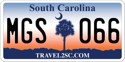 SC license plate MGS066