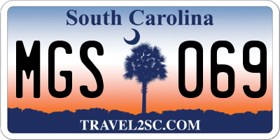 SC license plate MGS069