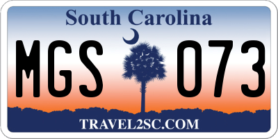 SC license plate MGS073