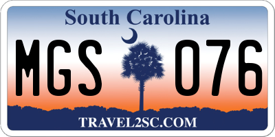 SC license plate MGS076