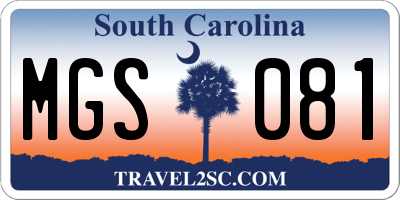 SC license plate MGS081
