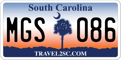SC license plate MGS086