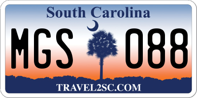 SC license plate MGS088