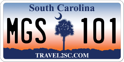 SC license plate MGS101