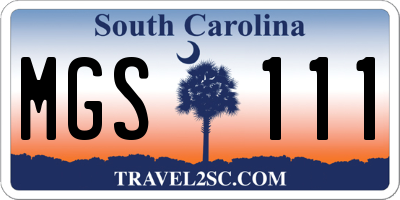 SC license plate MGS111