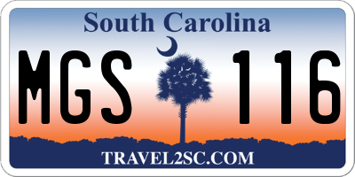 SC license plate MGS116