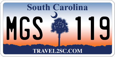 SC license plate MGS119