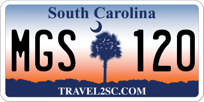 SC license plate MGS120