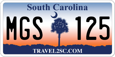 SC license plate MGS125